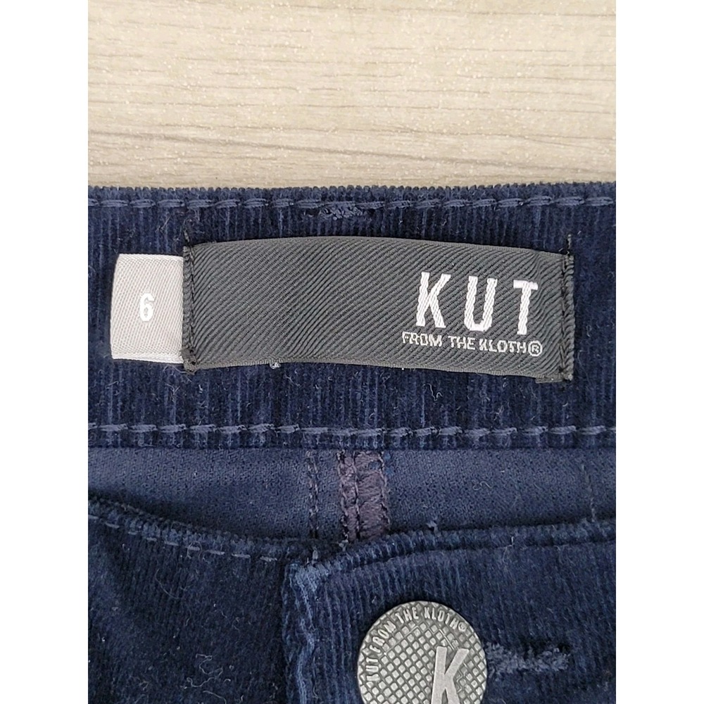 NWT KUT From The Kloth Diana Fab Ab Skinny Corduroy Pants Women's 6 Navy Blue - Picture 7 of 8